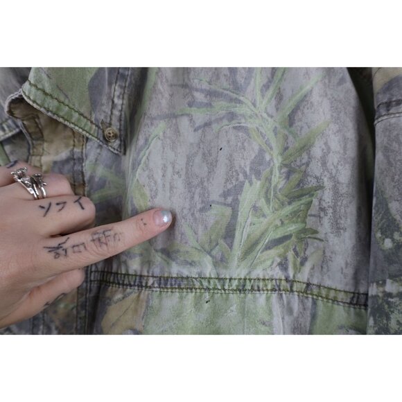 Vintage Mossy Oak Camouflage Mens XL Faded Camouflage Collared Button Shirt - Picture 4 of 11